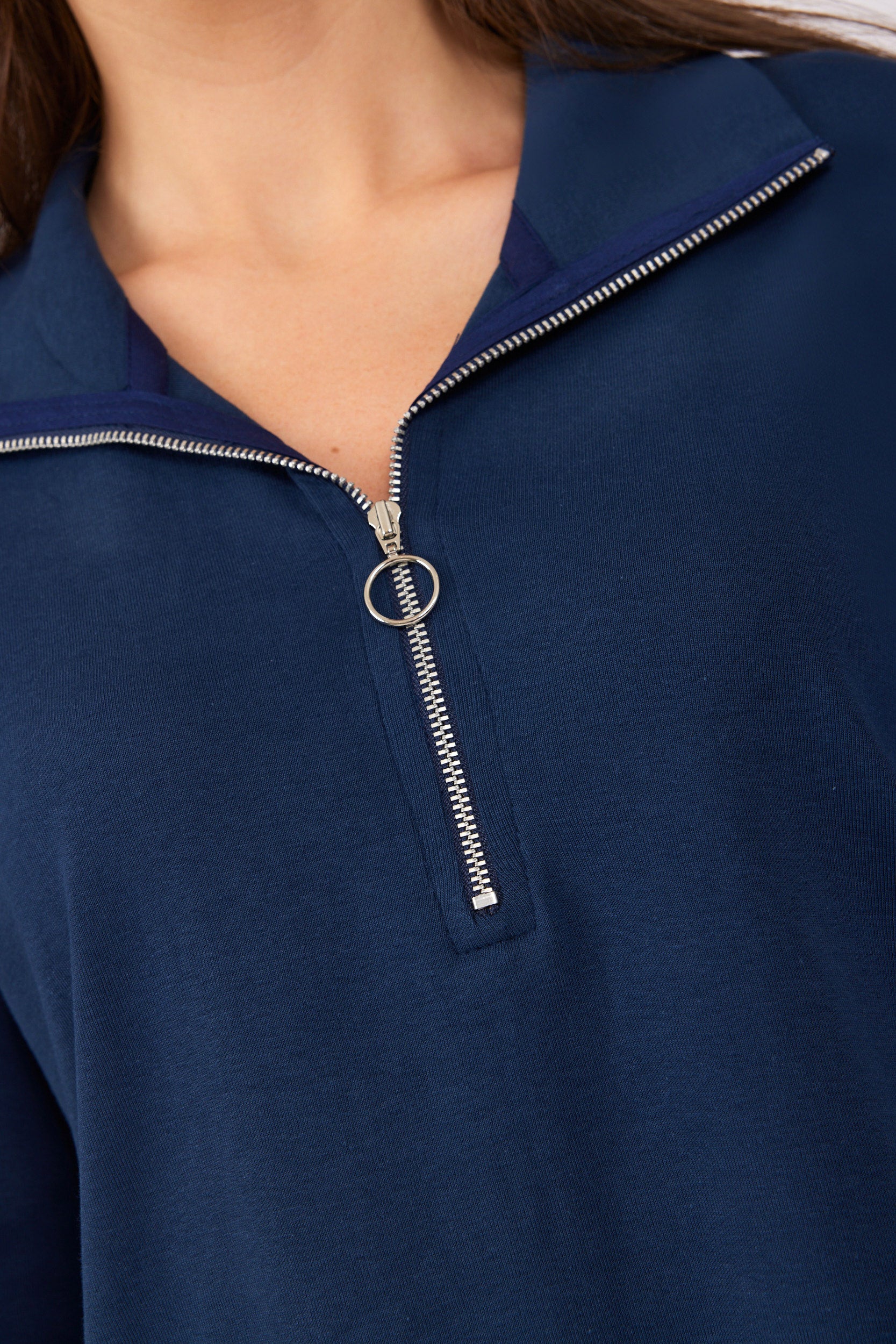 חולצת רוכסן פיין ריב שרוול 3/4