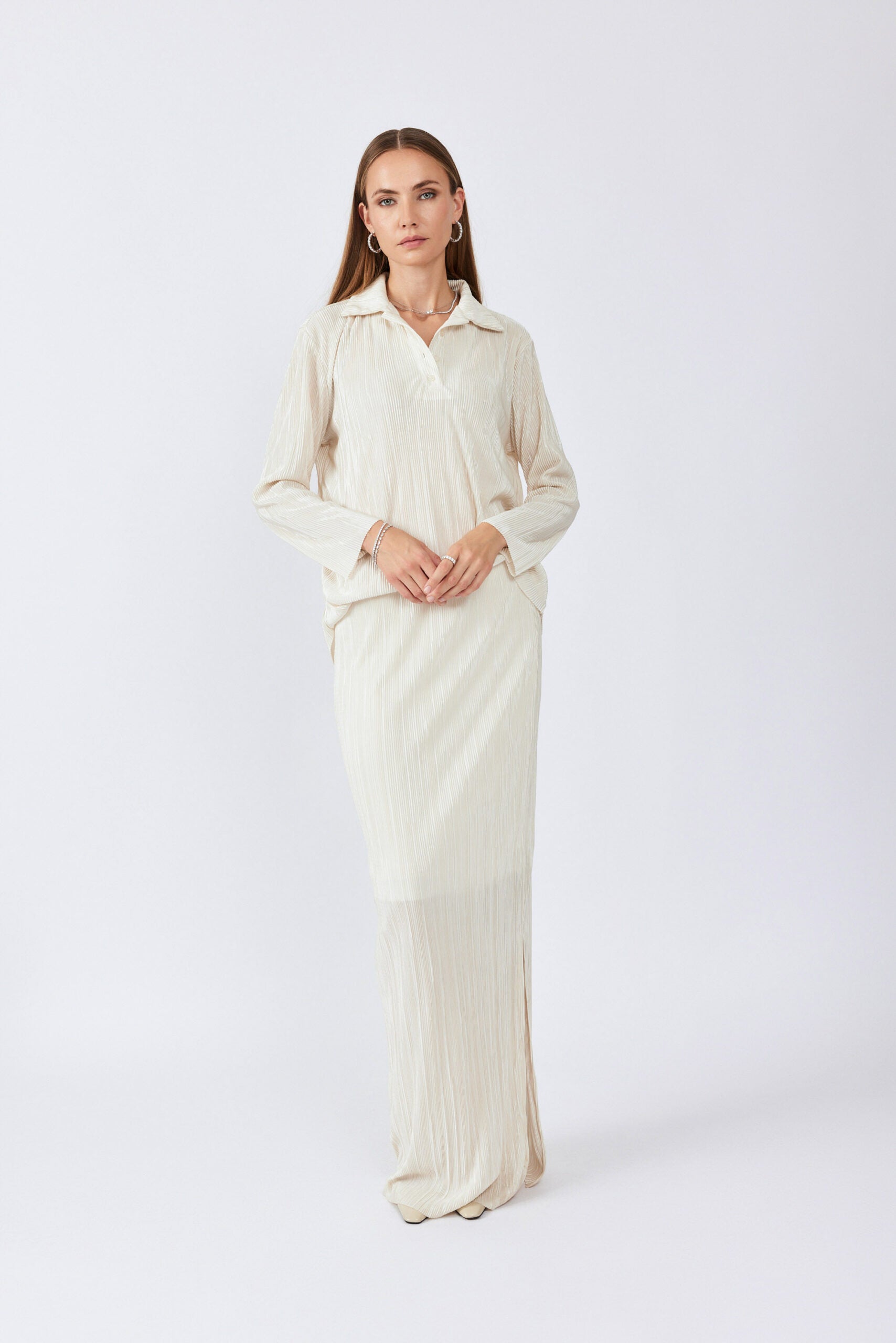 חולצת פולו פליסה שרוול ארוך