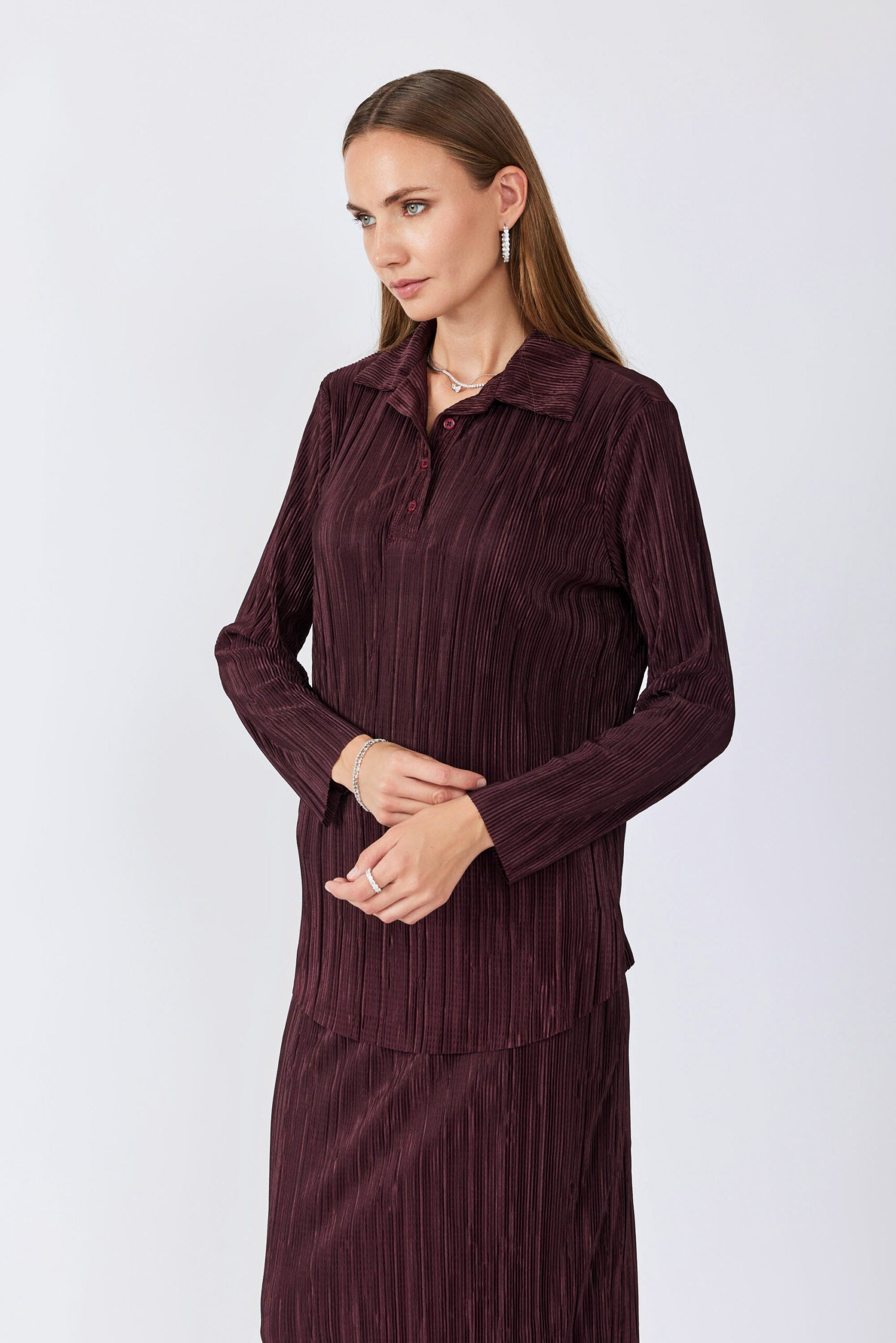 חולצת פולו פליסה שרוול ארוך