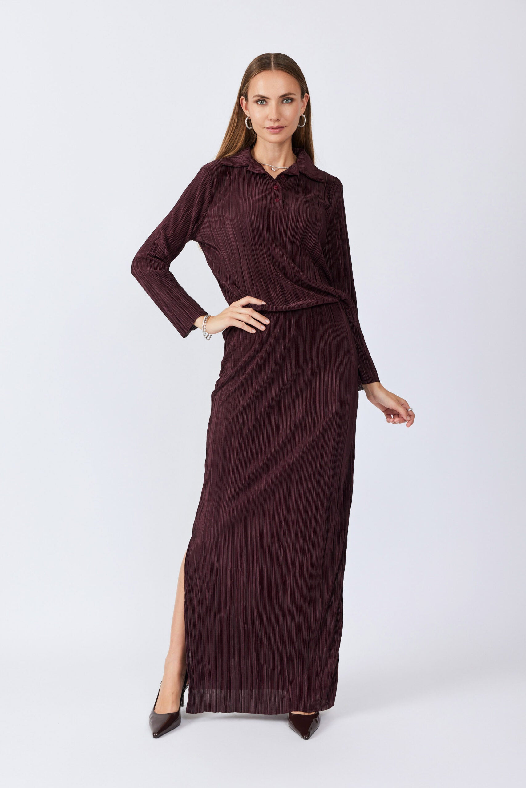 חולצת פולו פליסה שרוול ארוך