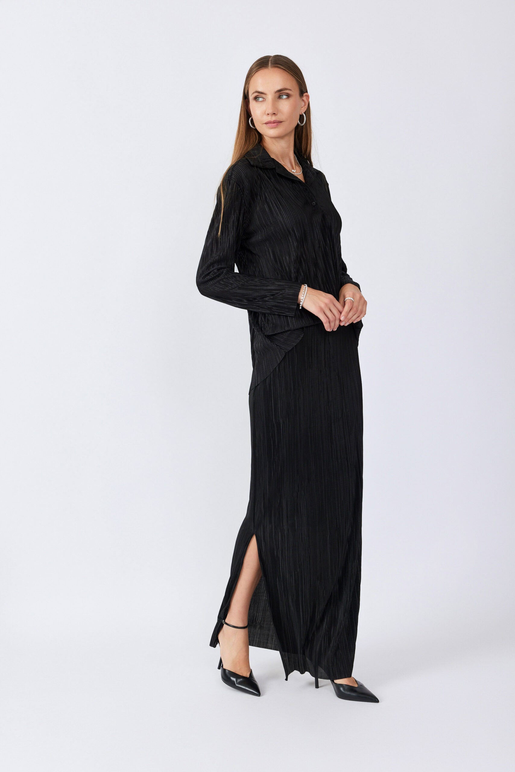 חולצת פולו פליסה שרוול ארוך