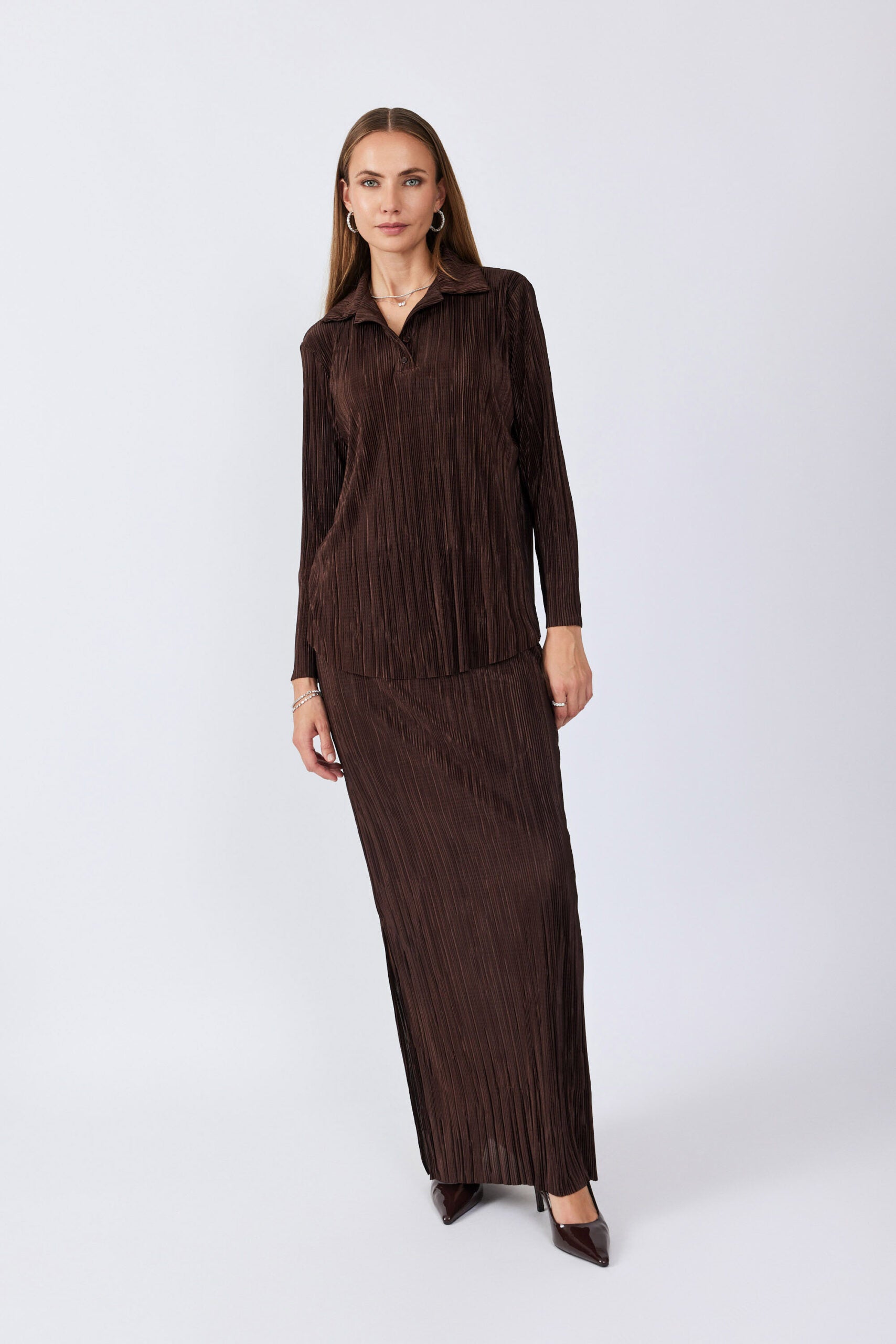 חולצת פולו פליסה שרוול ארוך