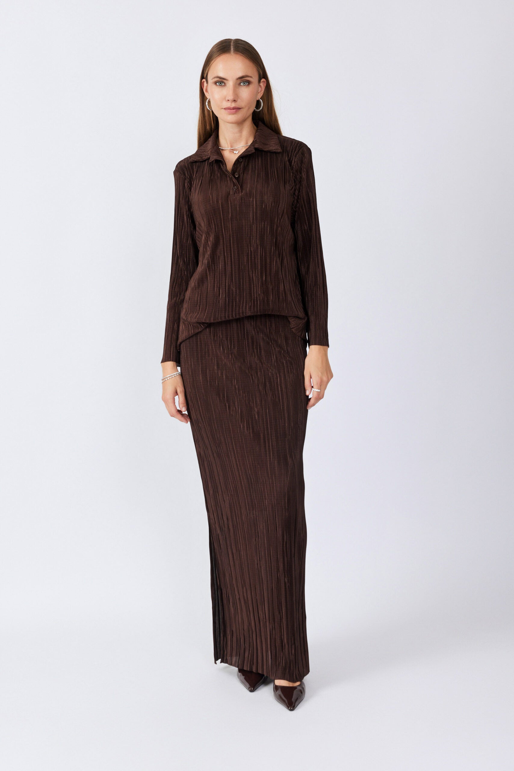 חולצת פולו פליסה שרוול ארוך