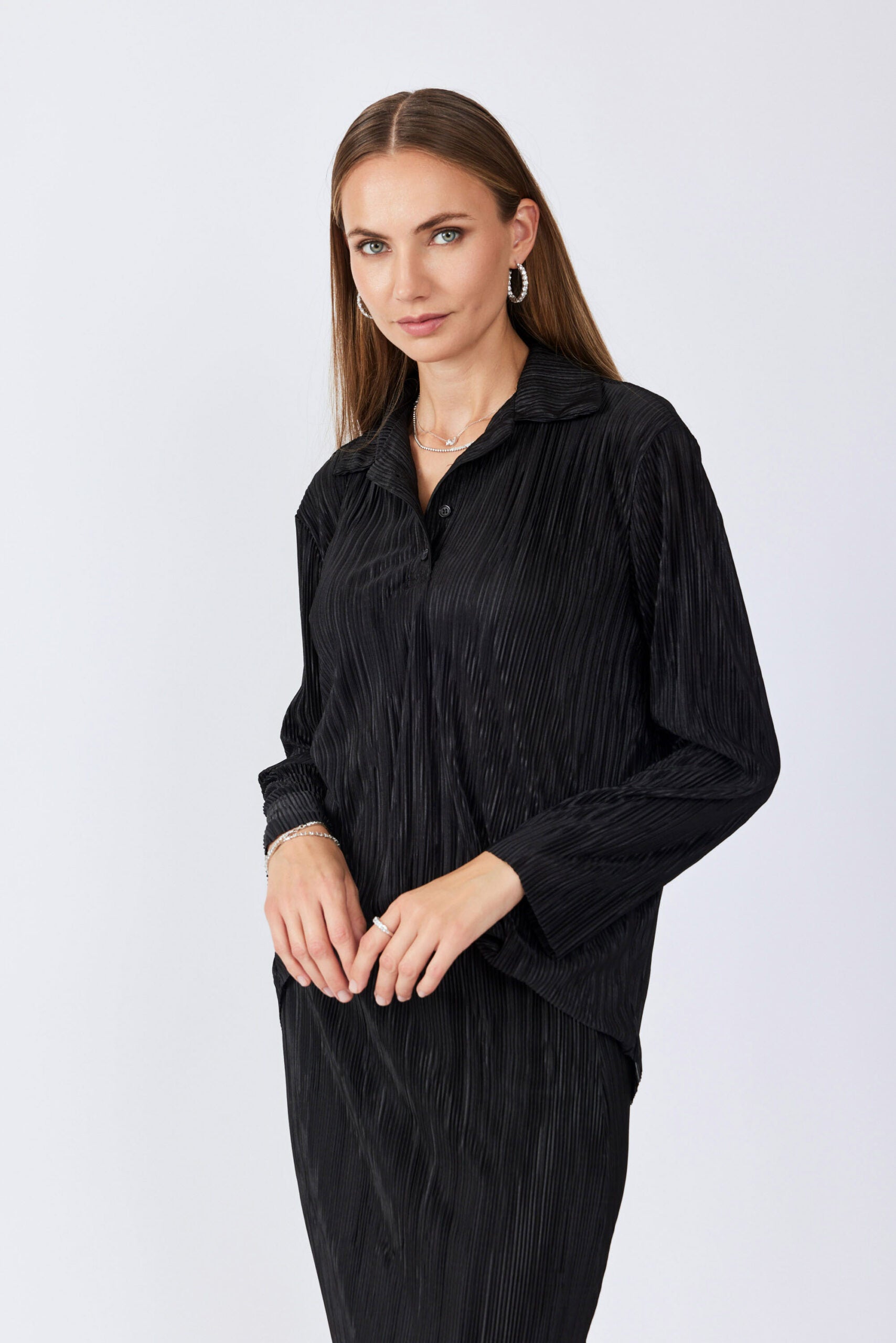 חולצת פולו פליסה שרוול ארוך