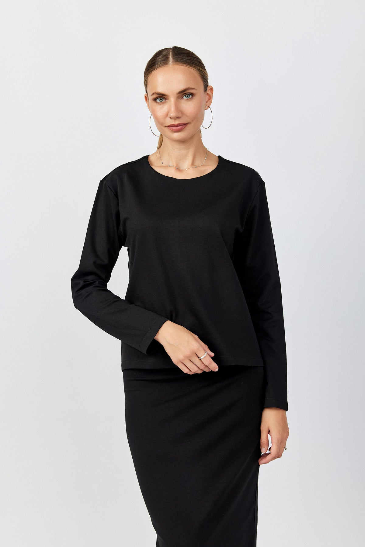 טישרט ג'רסי אלגנט שרוול ארוך