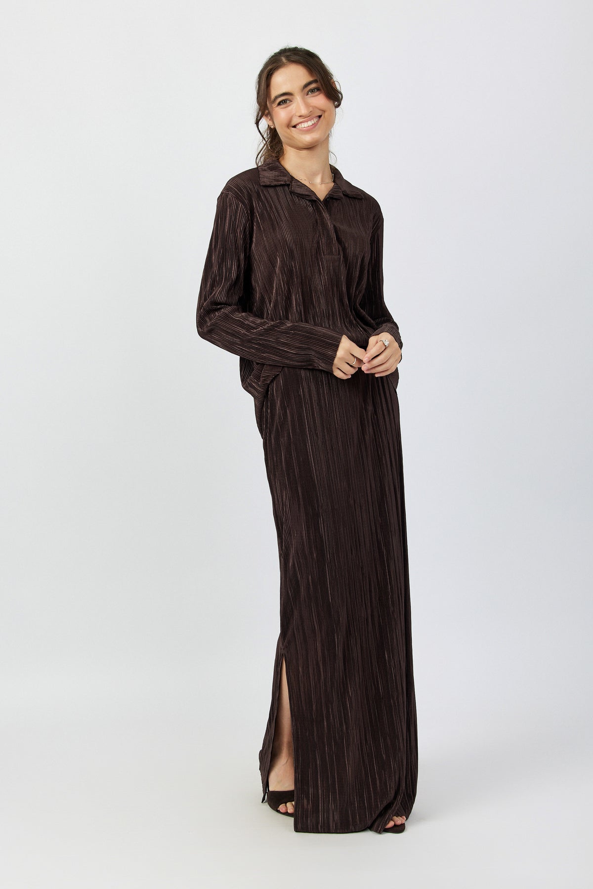 חולצת פולו פליסה שרוול ארוך