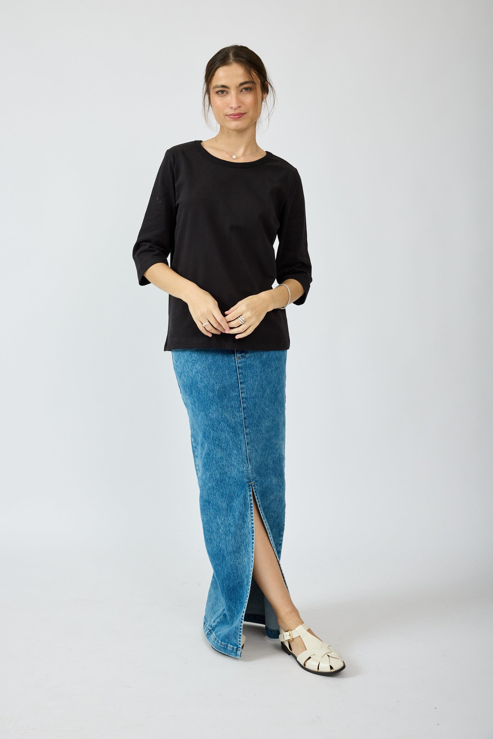 חצאית ג'ינס לייקרה מקסי