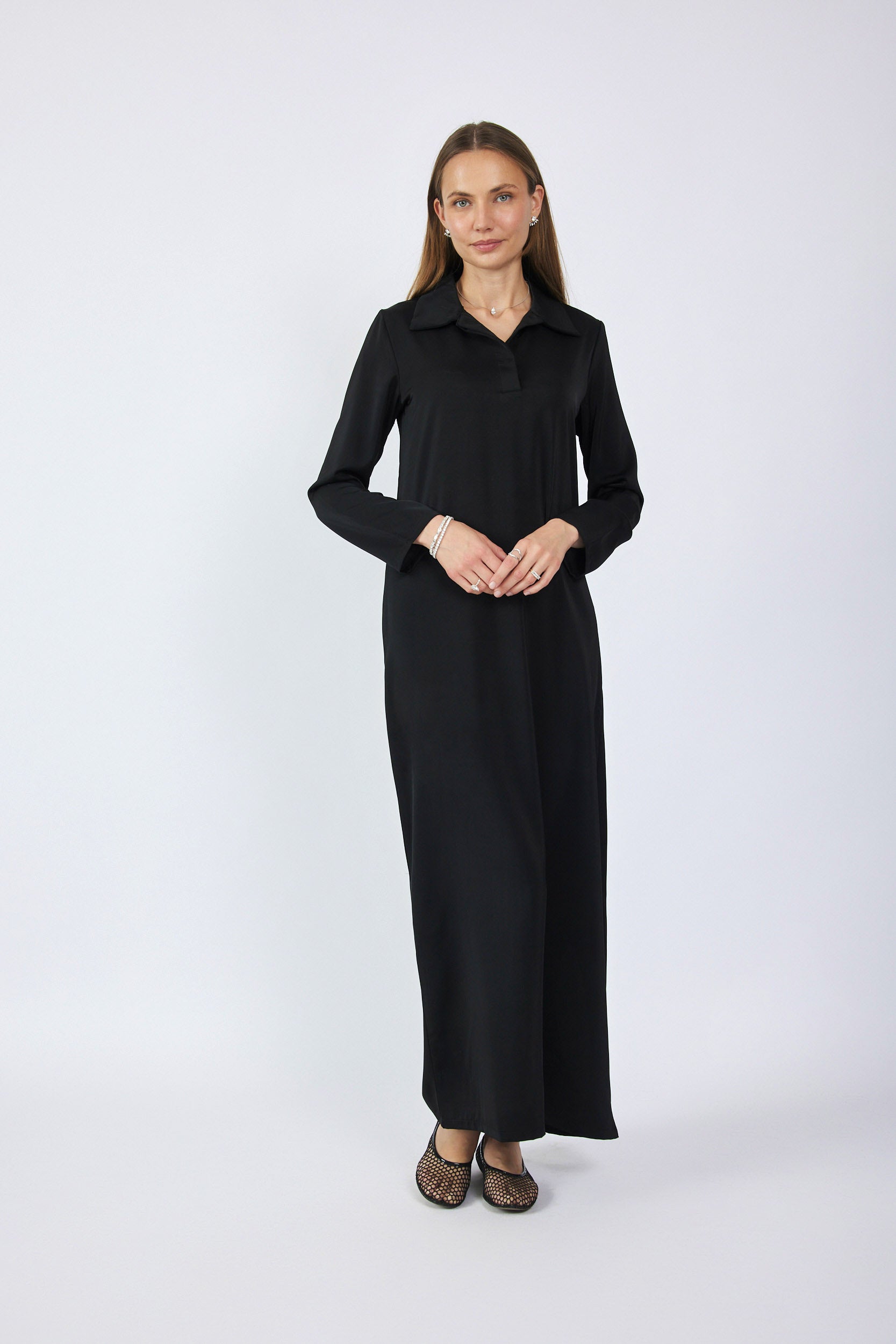 שמלת פולו סאטן מקסי